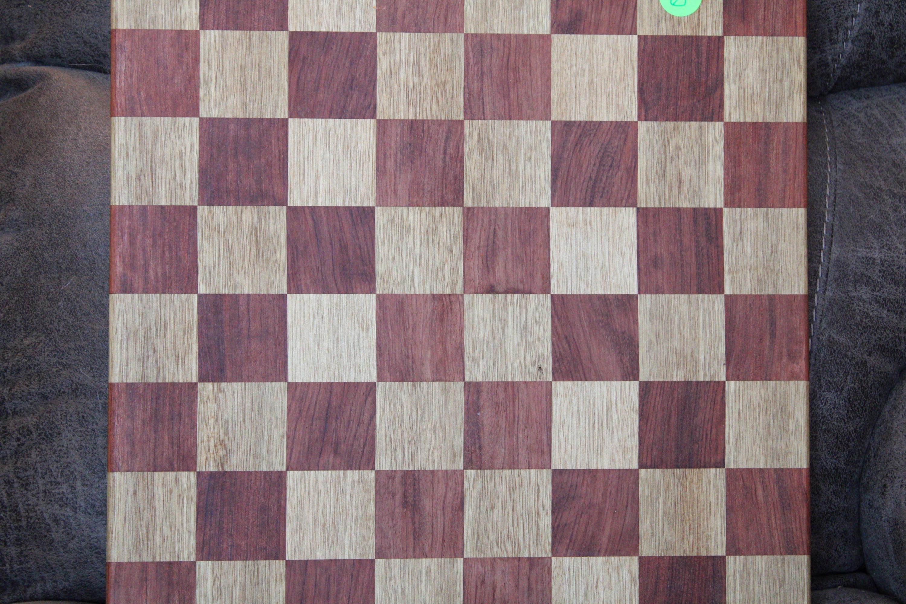 Chess Board, Handmade Exotic Wood (16 x 16) – Felt Backing Included