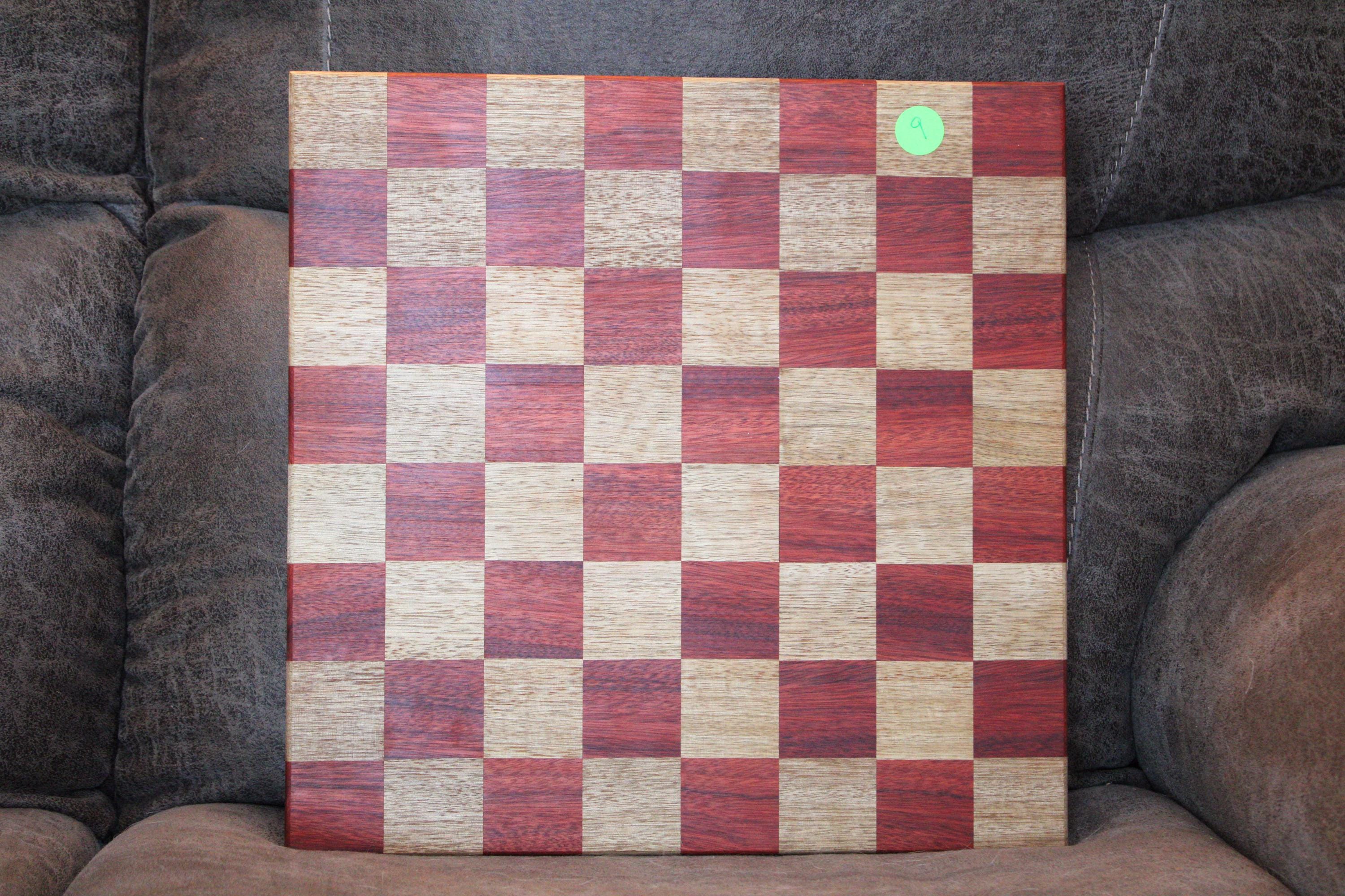 Chess Board, Handmade Exotic Wood (16 x 16) – Felt Backing Included
