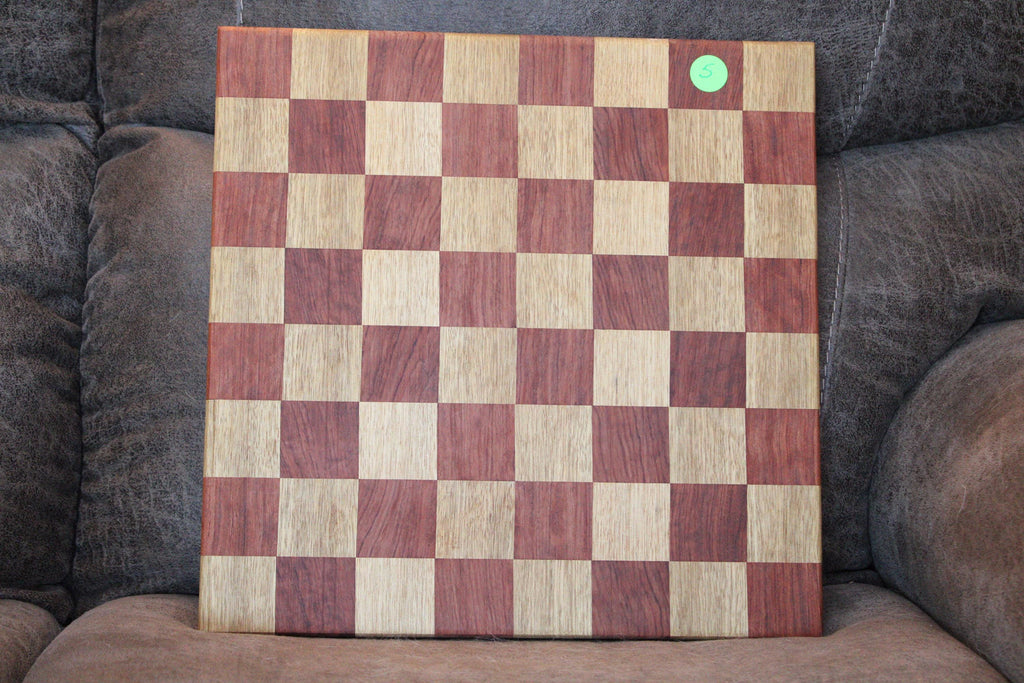 Chess Board, Handmade Exotic Wood (16 x 16) – Felt Backing Included