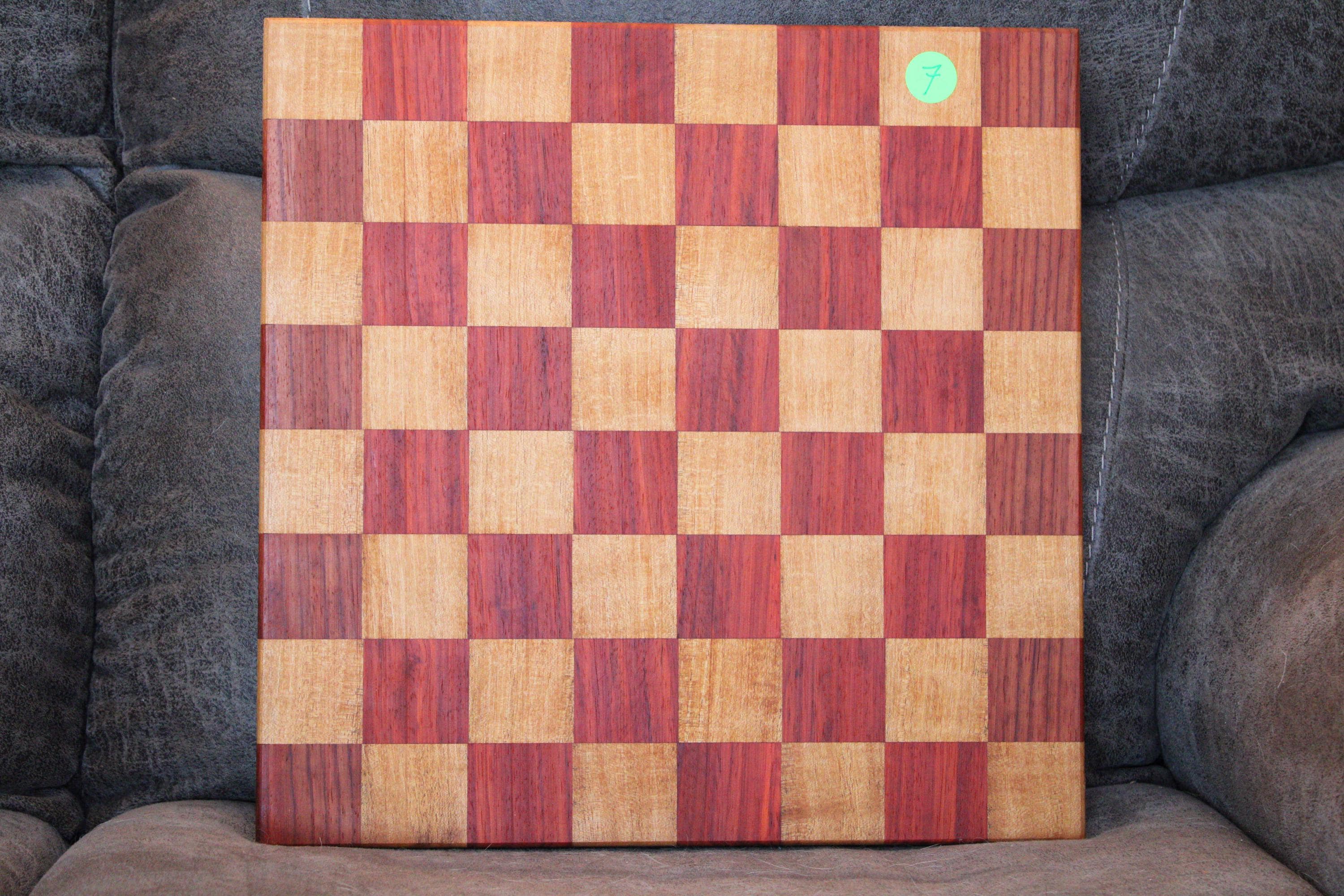 Chess Board, Handmade Exotic Wood (16 x 16) – Felt Backing Included