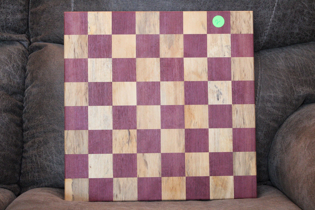Chess Board Handmade Purple Heart Spalted Tamarind (16x16)