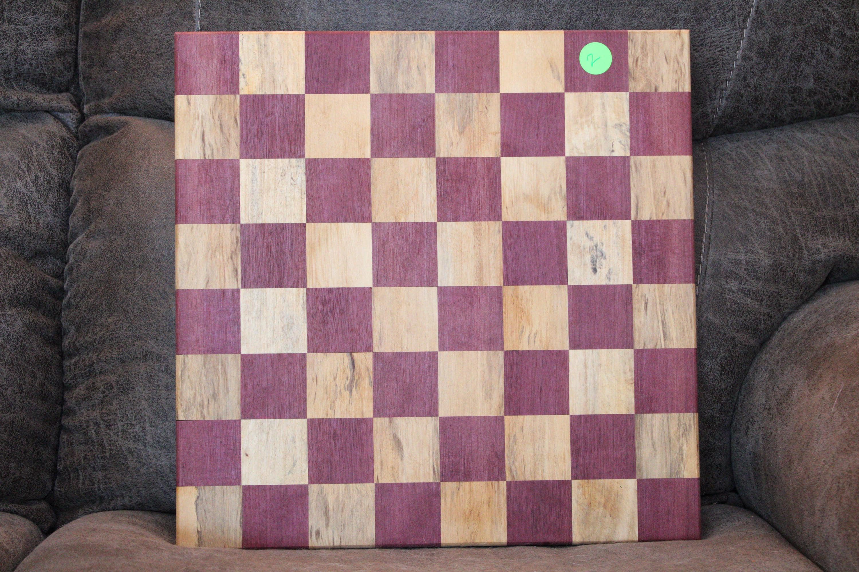 Chess Board Handmade Purple Heart Spalted Tamarind (16x16)