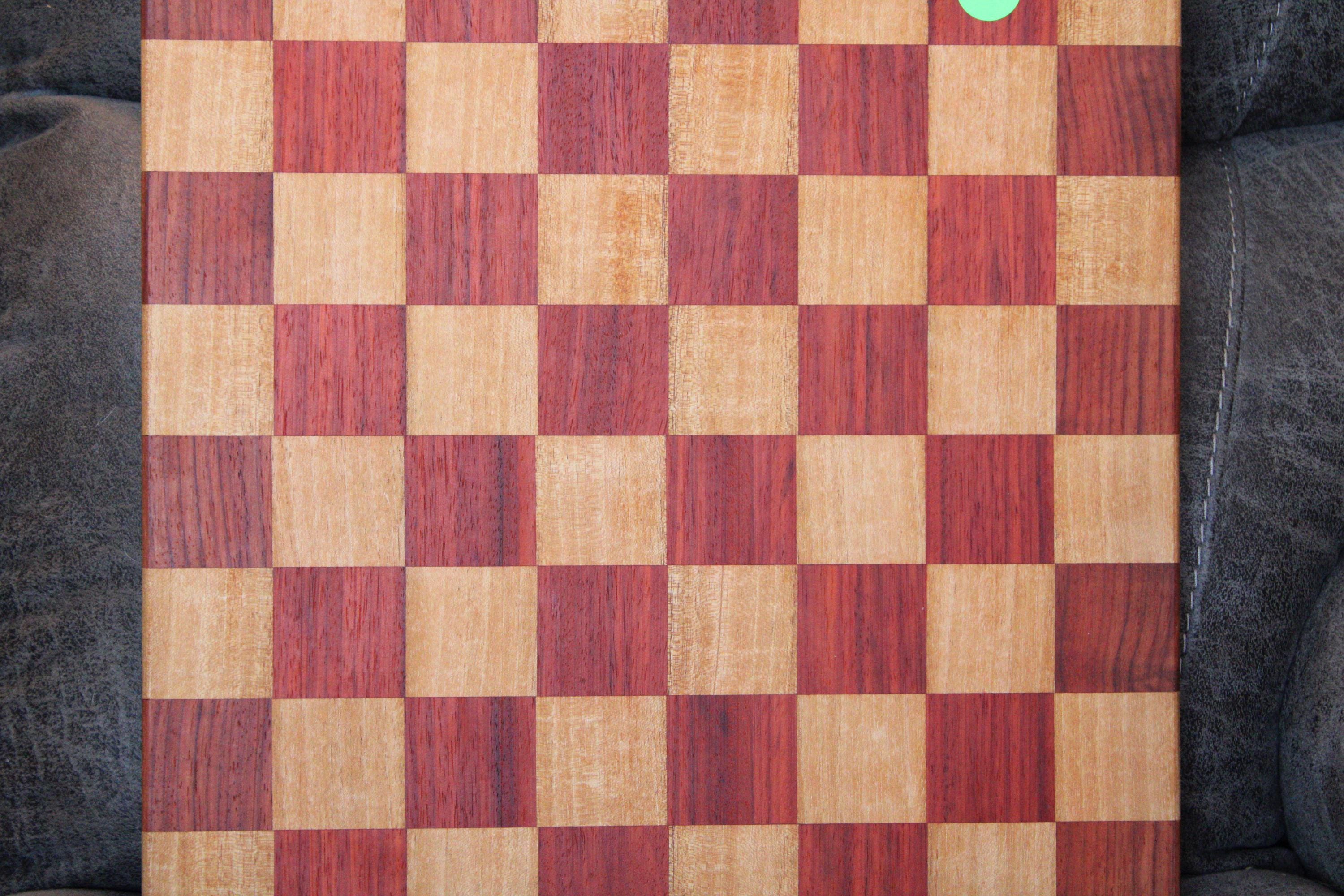 Chess Board, Handmade Exotic Wood (16 x 16) – Felt Backing Included