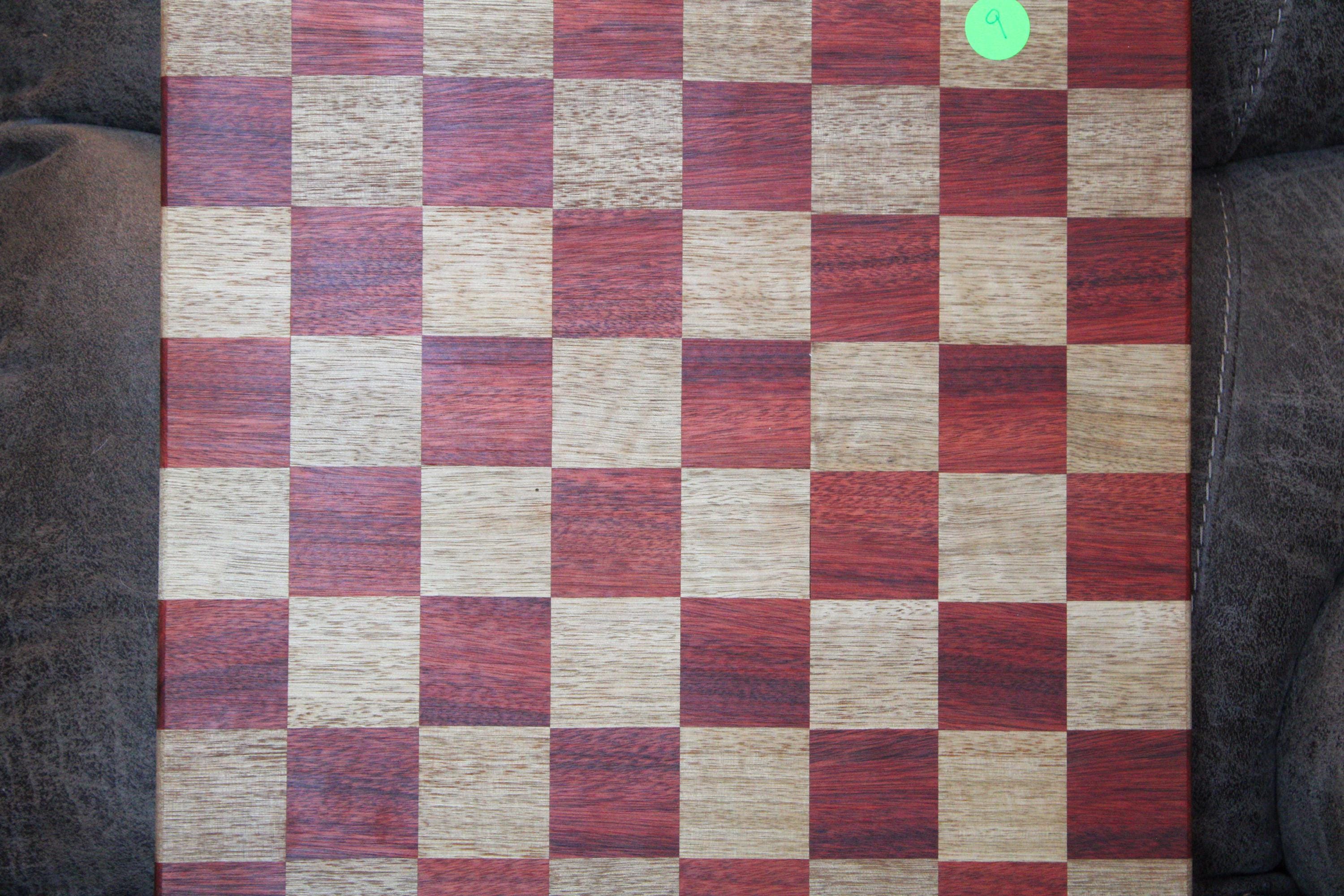 Chess Board, Handmade Exotic Wood (16 x 16) – Felt Backing Included