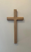 Black Gum Cross. 6" X 11" Wall hanger. Natural wood no stain. Solid Hardwood