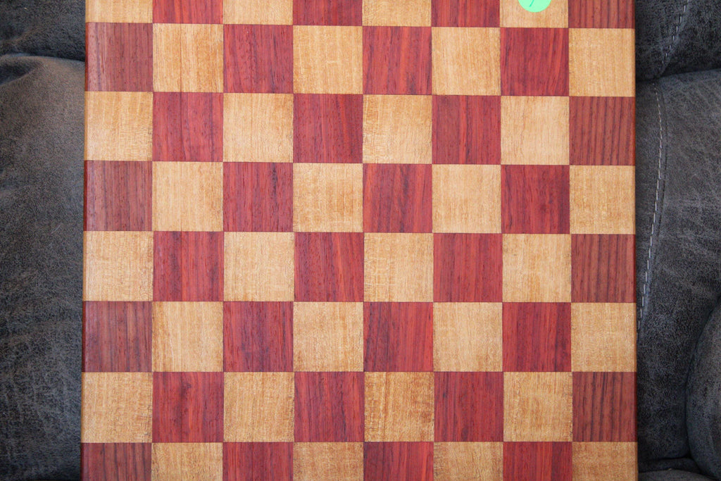 Chess Board, Handmade Exotic Wood (16 x 16) – Felt Backing Included