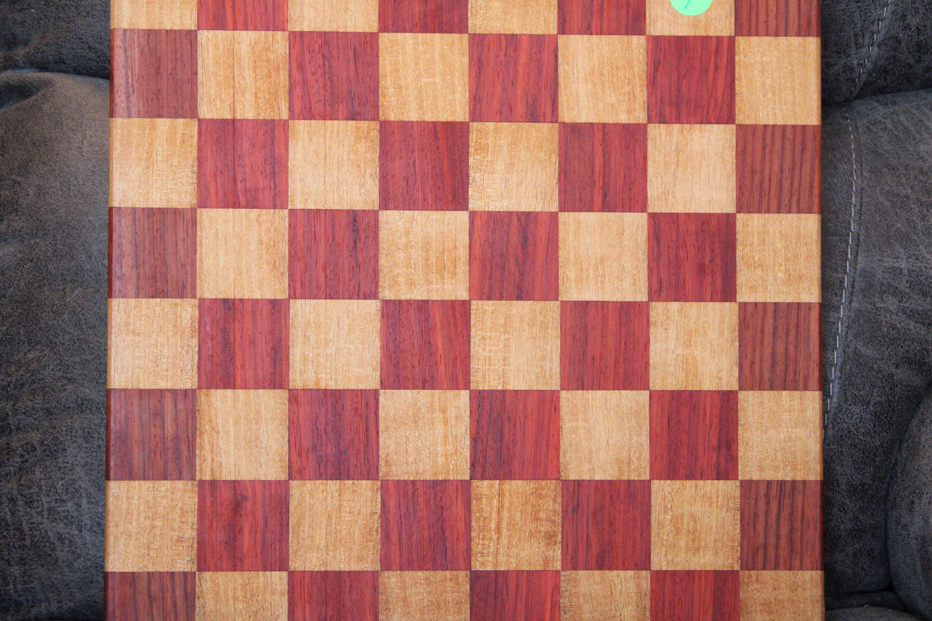 Chess Board, Handmade Exotic Wood (16 x 16) – Felt Backing Included
