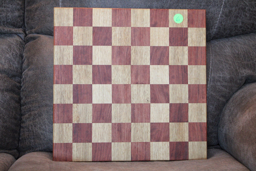 Chess Board, Handmade Exotic Wood (16 x 16) – Felt Backing Included