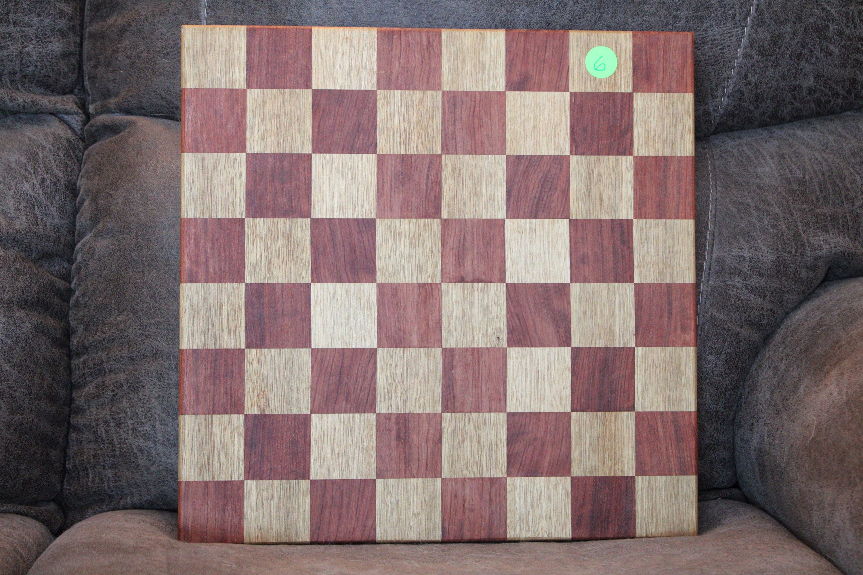Chess Board, Handmade Exotic Wood (16 x 16) – Felt Backing Included