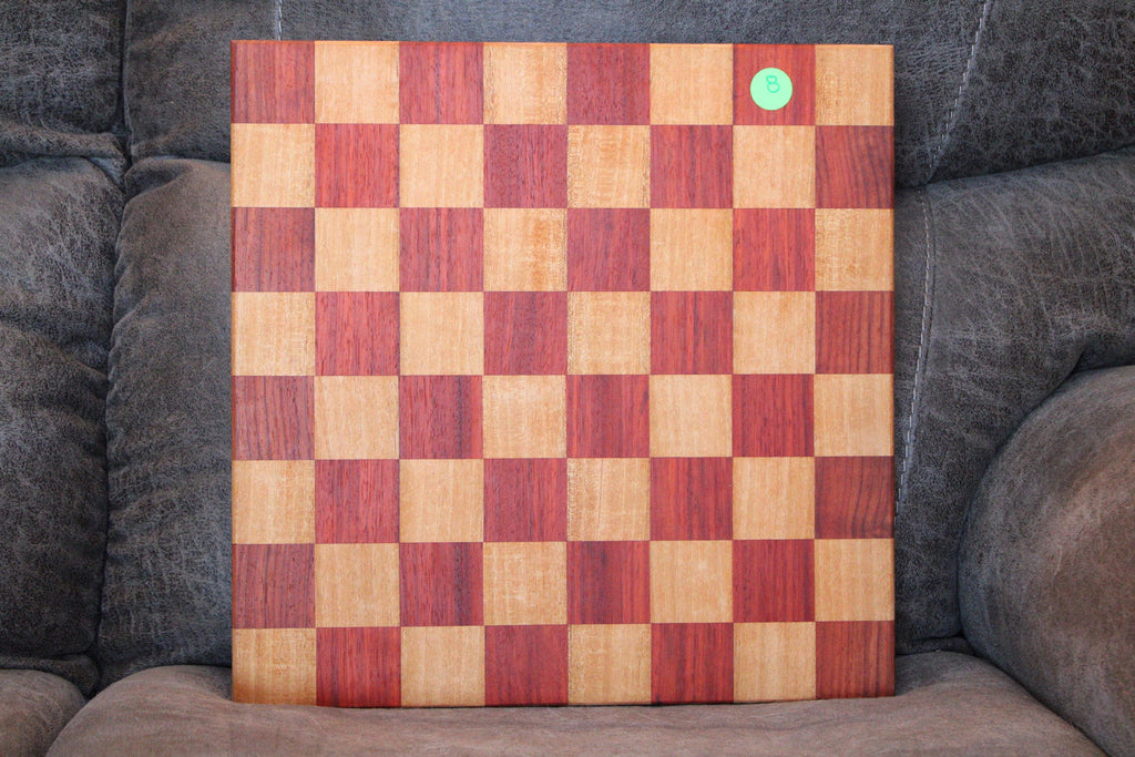 Chess Board, Handmade Exotic Wood (16 x 16) – Felt Backing Included