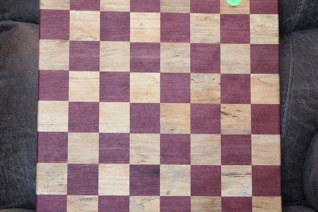 Chess Board Handmade Purple Heart Spalted Tamarind (16x16)