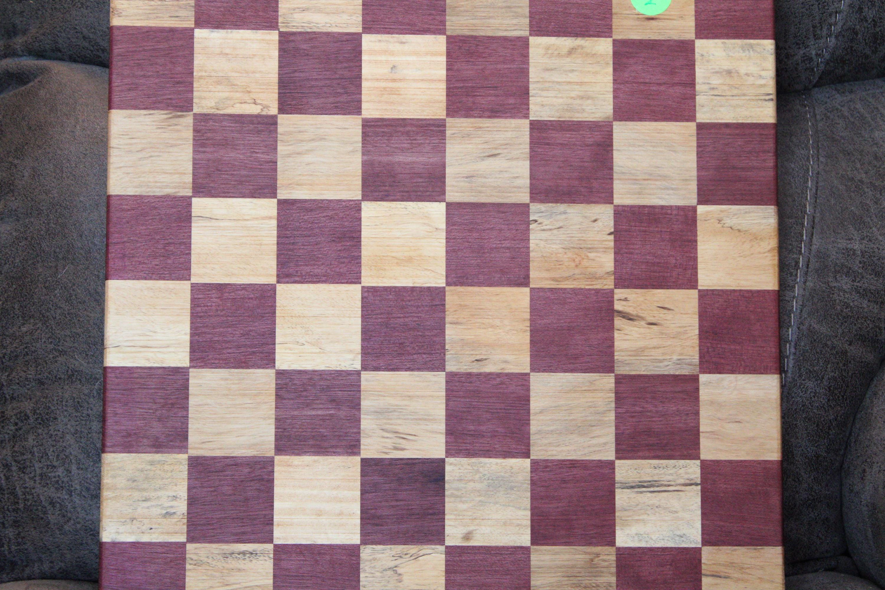 Chess Board Handmade Purple Heart Spalted Tamarind (16x16)
